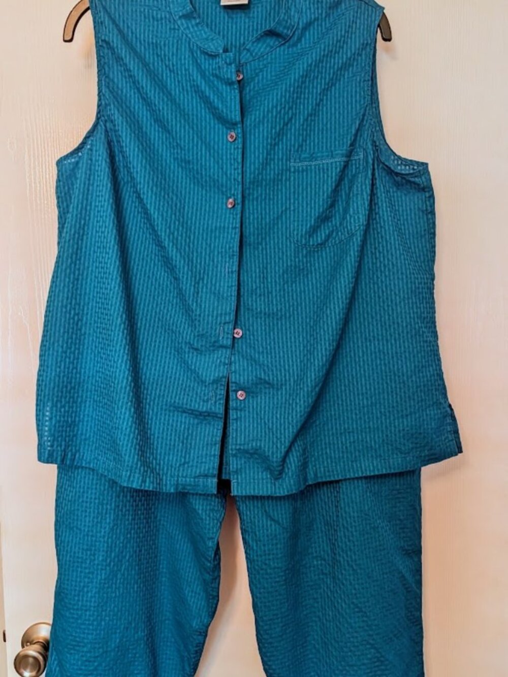 Cabernet Sleepwear two-piece turquoise pajama set Size‎ XL